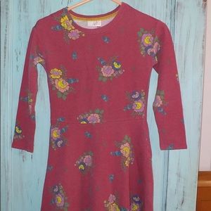 Matilda Jane Girls Maroon Floral Sweater Dress 8